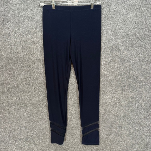 IC By Connie K Pants - IC By Connie K Leggings Women Small Blue Mesh Ankle Detail Athletic Yoga